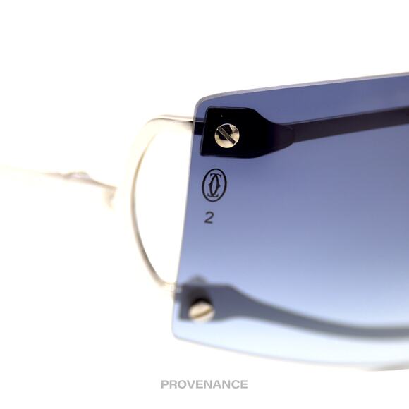 🔴 Cartier C Decor Shield Sunglasses - Platinum Blue - Picture 7 of 11